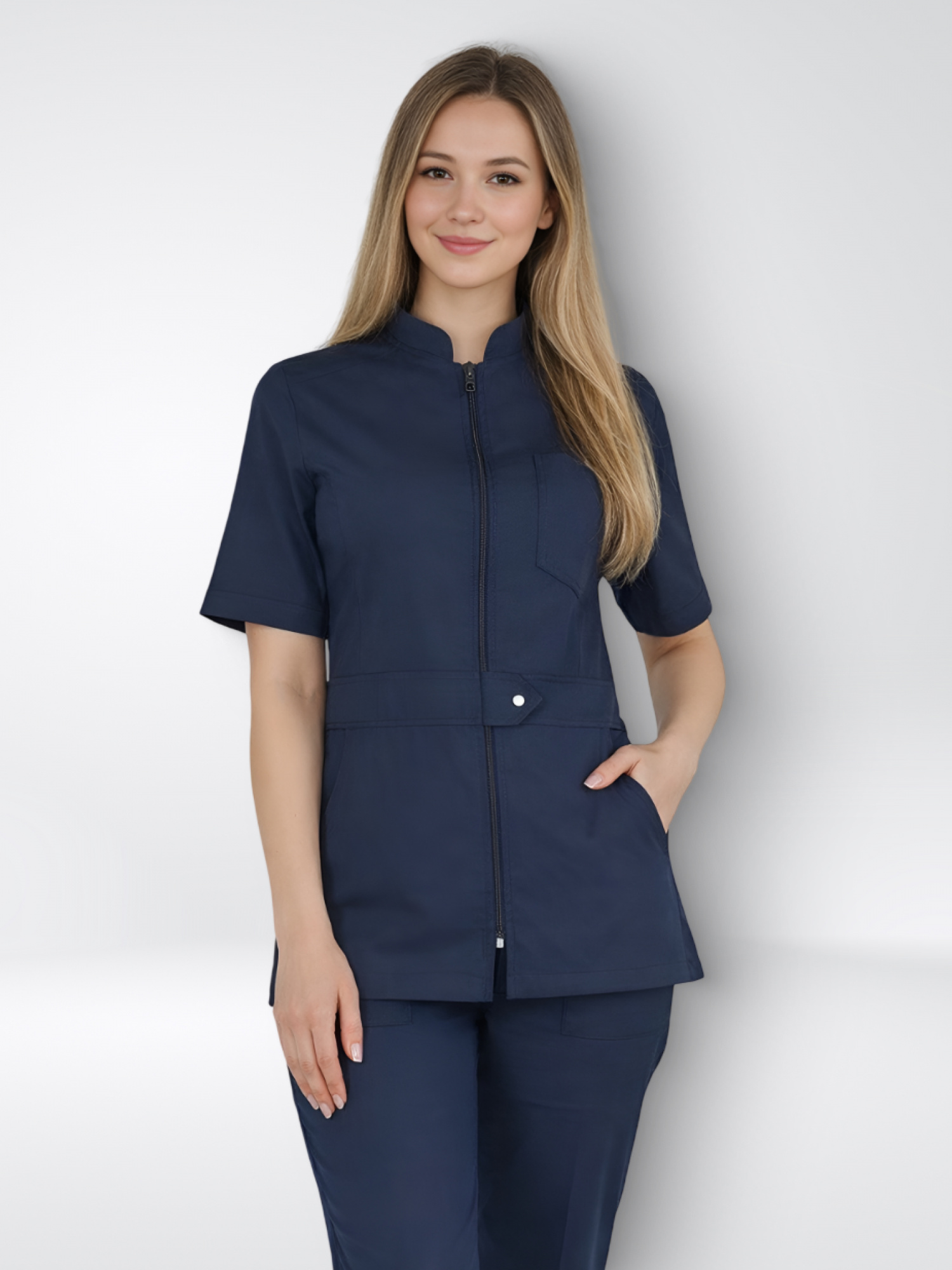 Костюм Lycra на молнии кор/рукав Темно синий (Lazivert) XXL